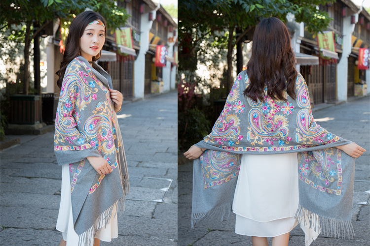 围巾针织 百变围巾 毛线围巾