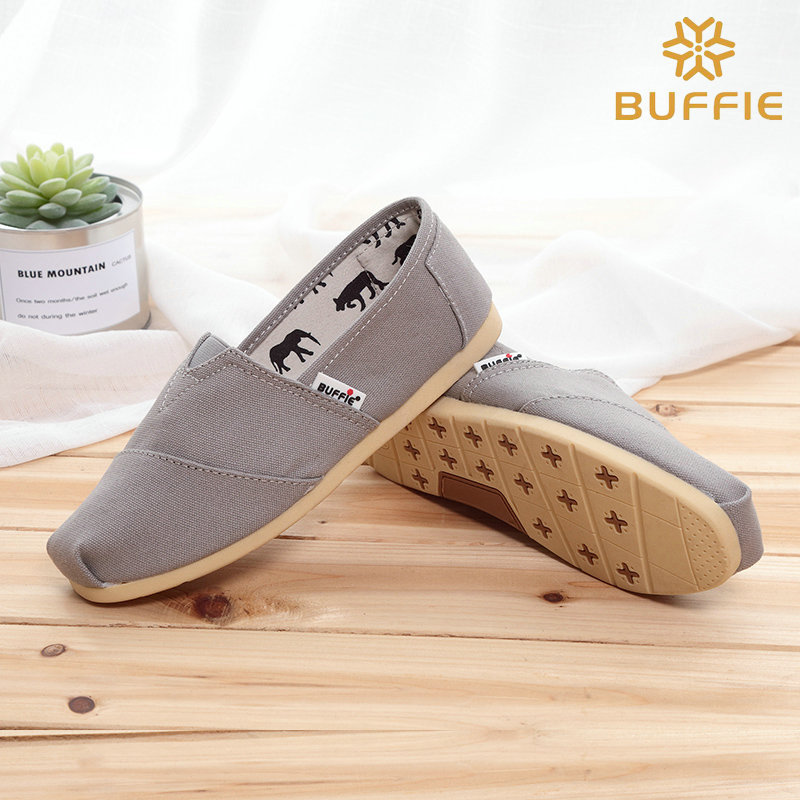 Envío gratuito zapatos planos de tela cómodos casuales de color sólido superficie de lona baja punta cuadrada ligera resistente al desgaste antideslizante zapatos de mujer