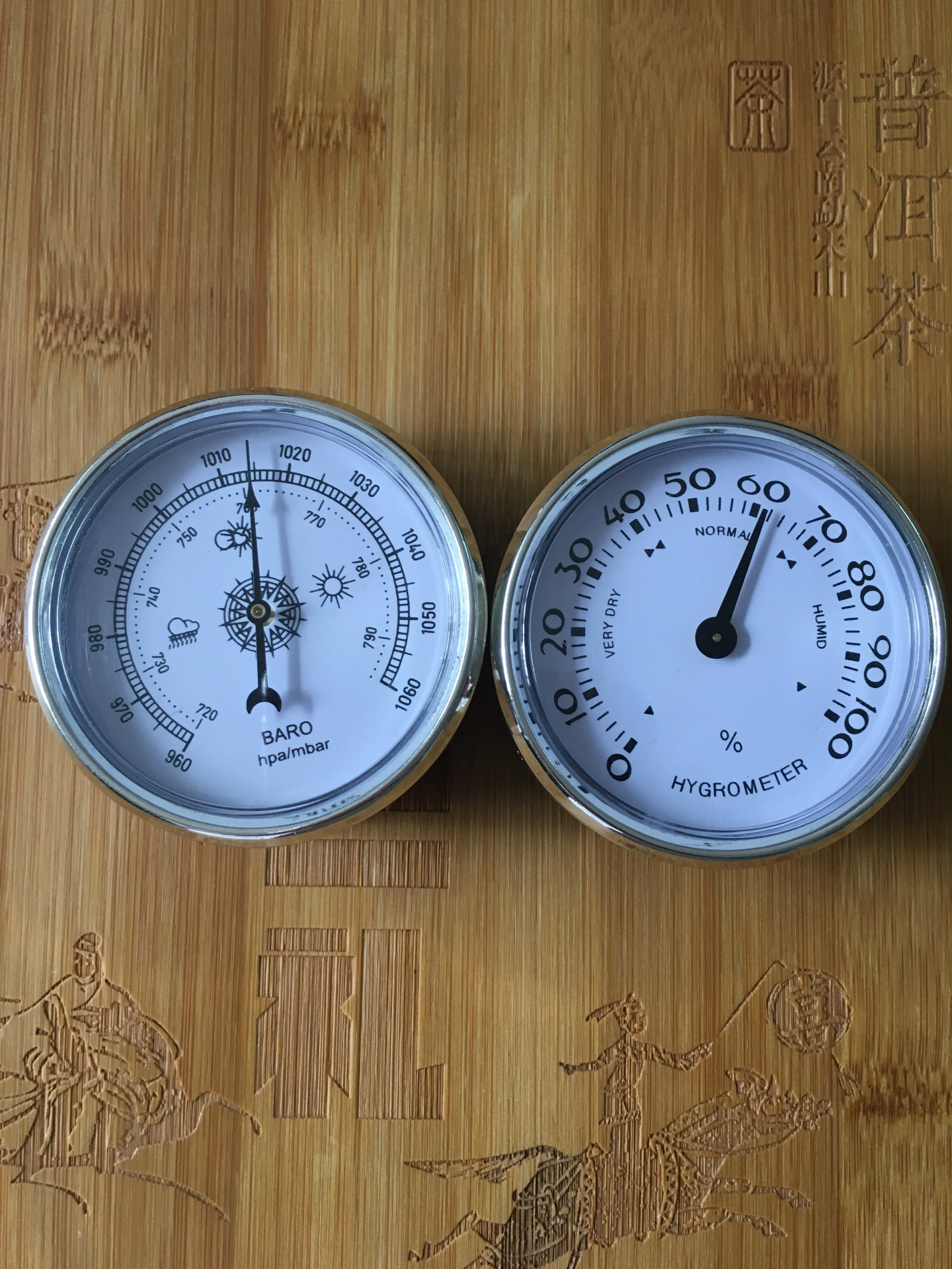 Embeddable 65mm Metal Empty Box Barometer Barometer Go fishing factory Manufacturer thermometer Hygrometer