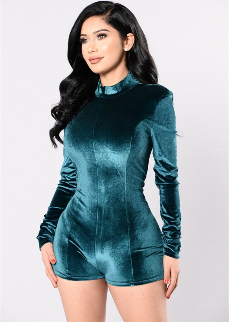 tight velvet jumpsuit