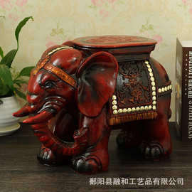 换鞋凳玄关经典摆件礼品创意树脂工艺品沉稳风格东南亚动物大象