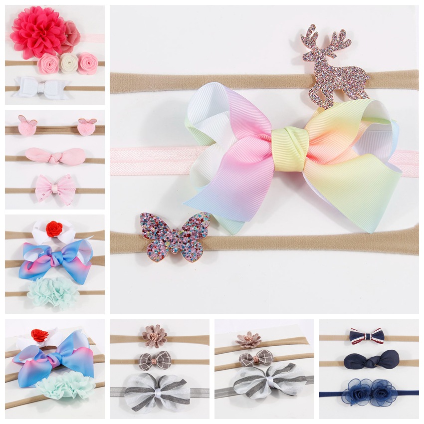 Christmas children's nylon headband with bow