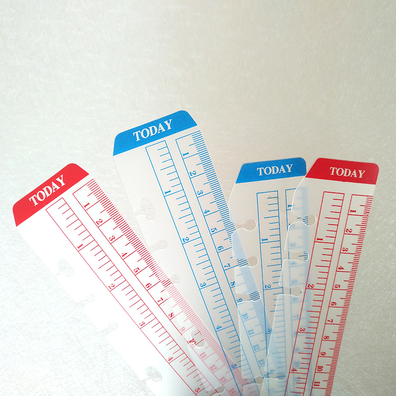 厂家批发 TODAY活页尺 6孔活页尺 A5 A6活页用尺 透明书签尺直尺