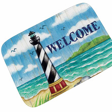 受气包 船锚海洋文化客厅卧室法兰绒地毯地垫吸水防滑入门垫 185g