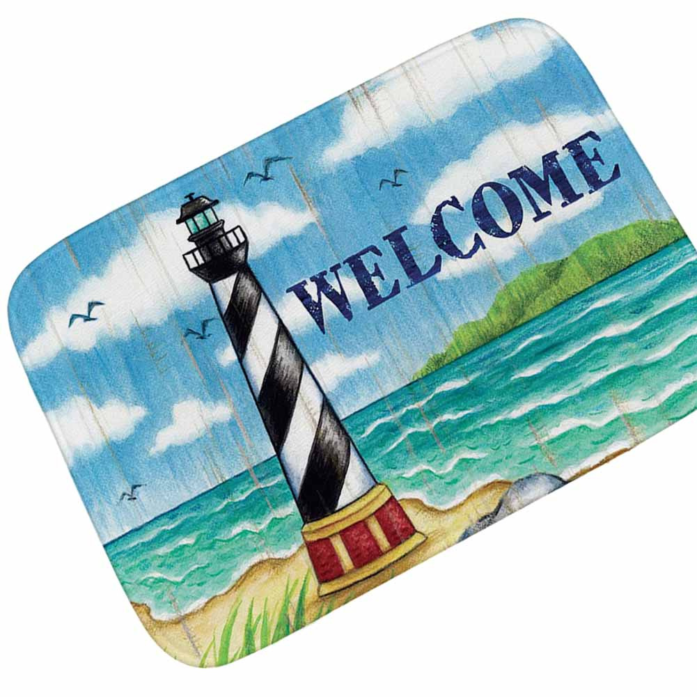 受气包 船锚海洋文化客厅卧室法兰绒地毯地垫吸水防滑入门垫 185g