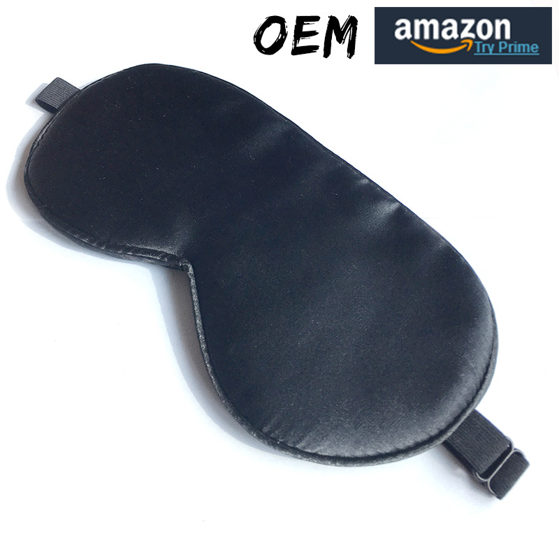 Amazon Real silk Eye mask customized LOGO Eye Mask printing Embroidery mulberry silk black Goggles Manufactor wholesale