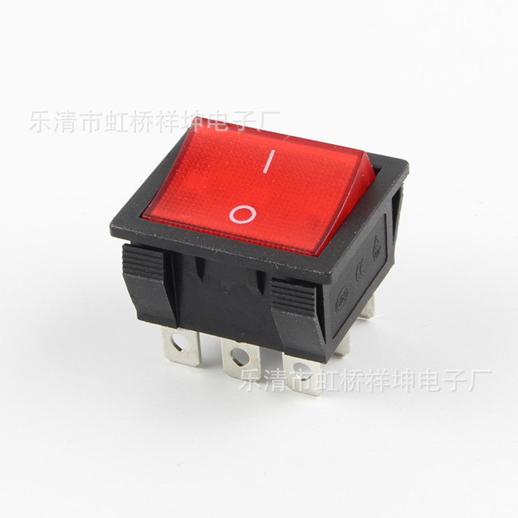 厂家直销KCD9  一开 阻燃 六脚 九脚 带灯  不带灯 银点