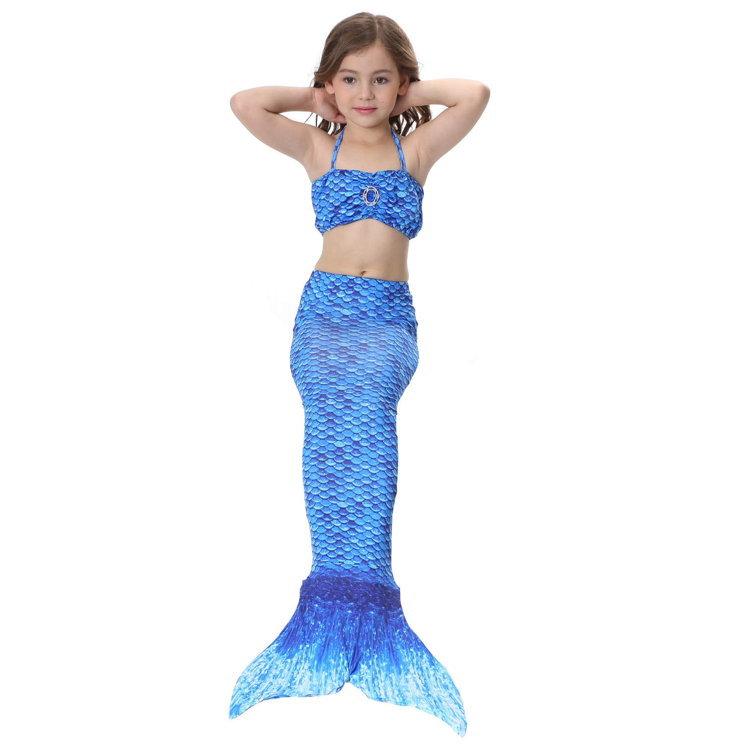 Girl's Fashion Mermaid Nylon Polyester Bikinis 2 Piece Set display picture 44