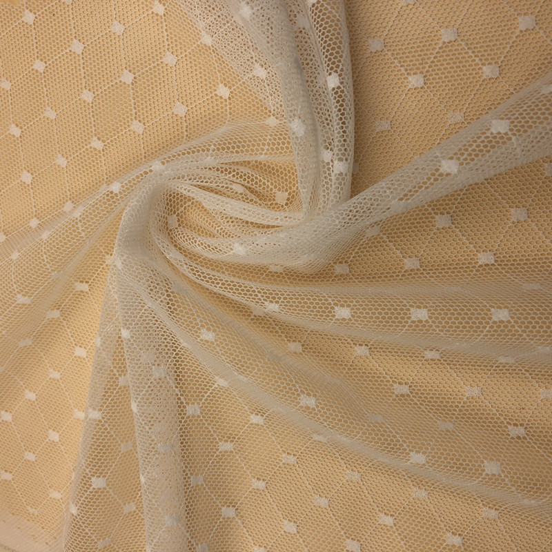厂家直销四面弹力锦氨布提花网布点点布 尼龙氨纶蚊帐网眼纱批发