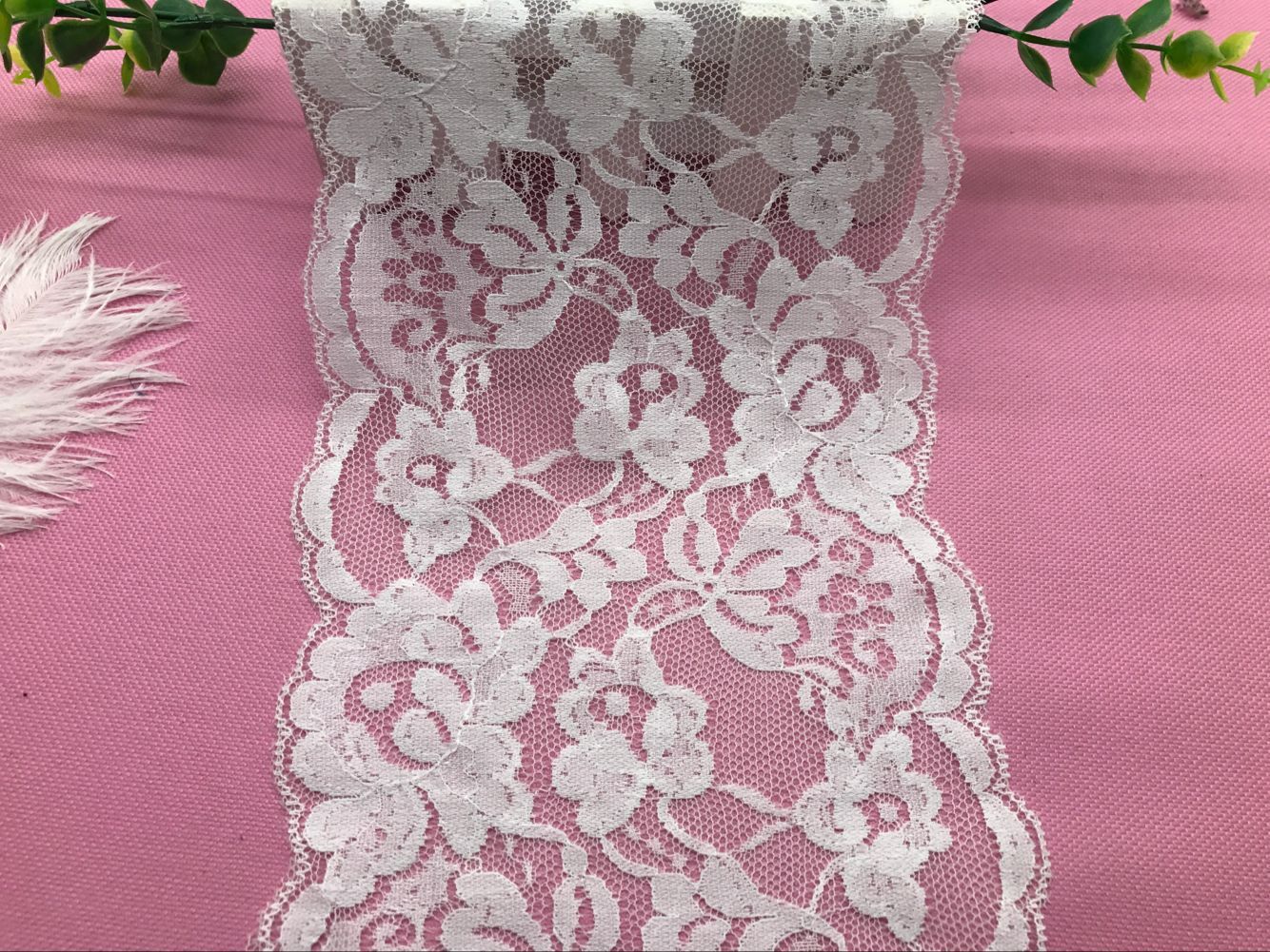 弹力花边压沙弹力花边蕾丝弹力花边氨纶花边6018# 宽度15CM