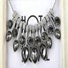 Fashionable short sweater, crystal necklace, 2019, city style, European style