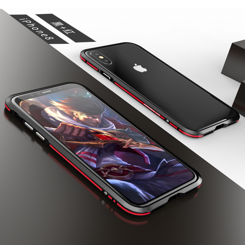 Luphie Bicolor Blade Sword Slim Light Aluminum Bumper Metal Shell Case for Apple iPhone X