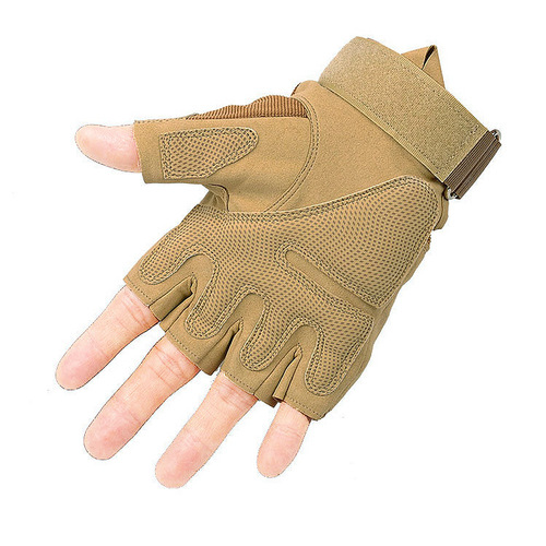 Foreign trade wholesale outdoor half-finger tactical gloves microfiber men's and women's sports non-slip fitness military fans black shell training gloves