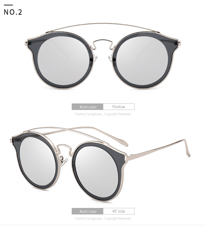 Retro Round Frame Sunglasses Male European And American Sunglasses display picture 5