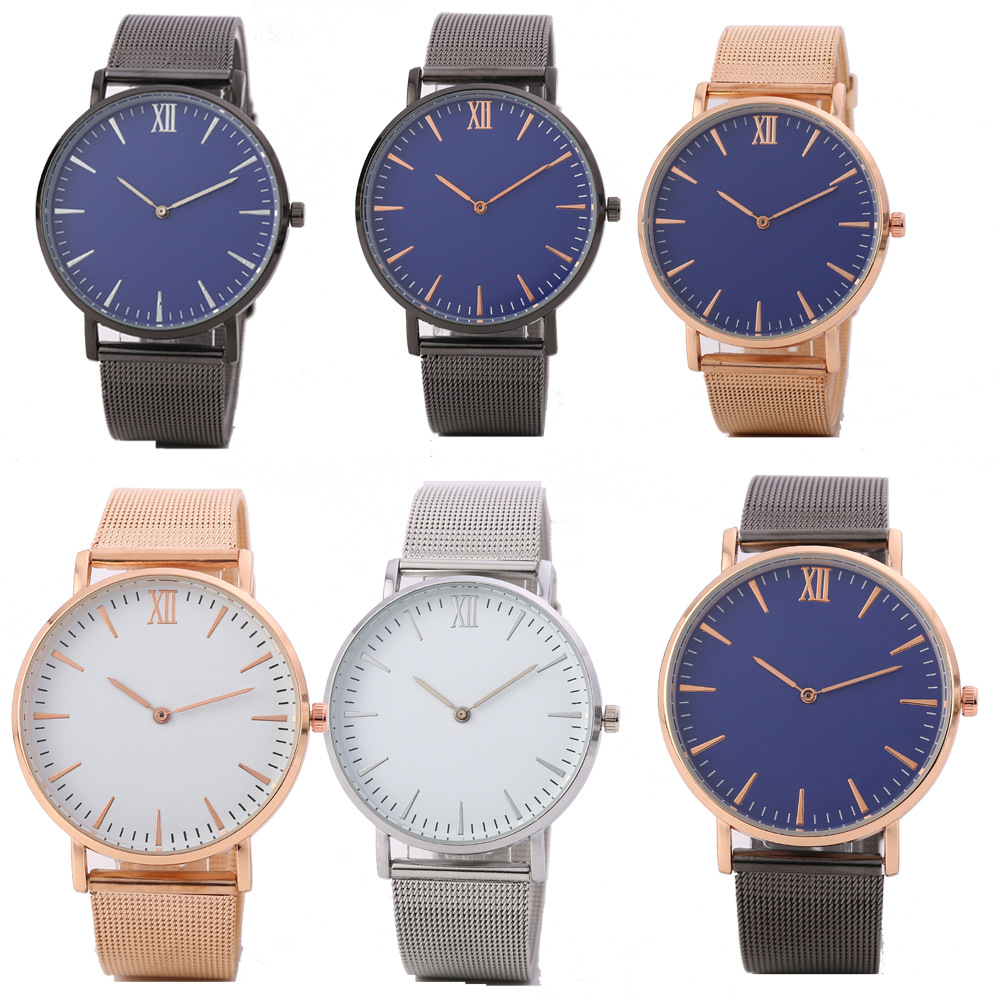 一件代发新款超薄网带手表 简洁大气钢丝钢带手表 女 男士 时装表