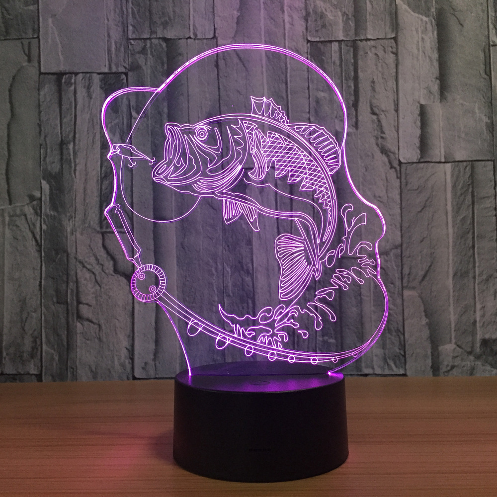 遥控触摸七彩 3D灯 创意礼品台灯 led灯小夜灯