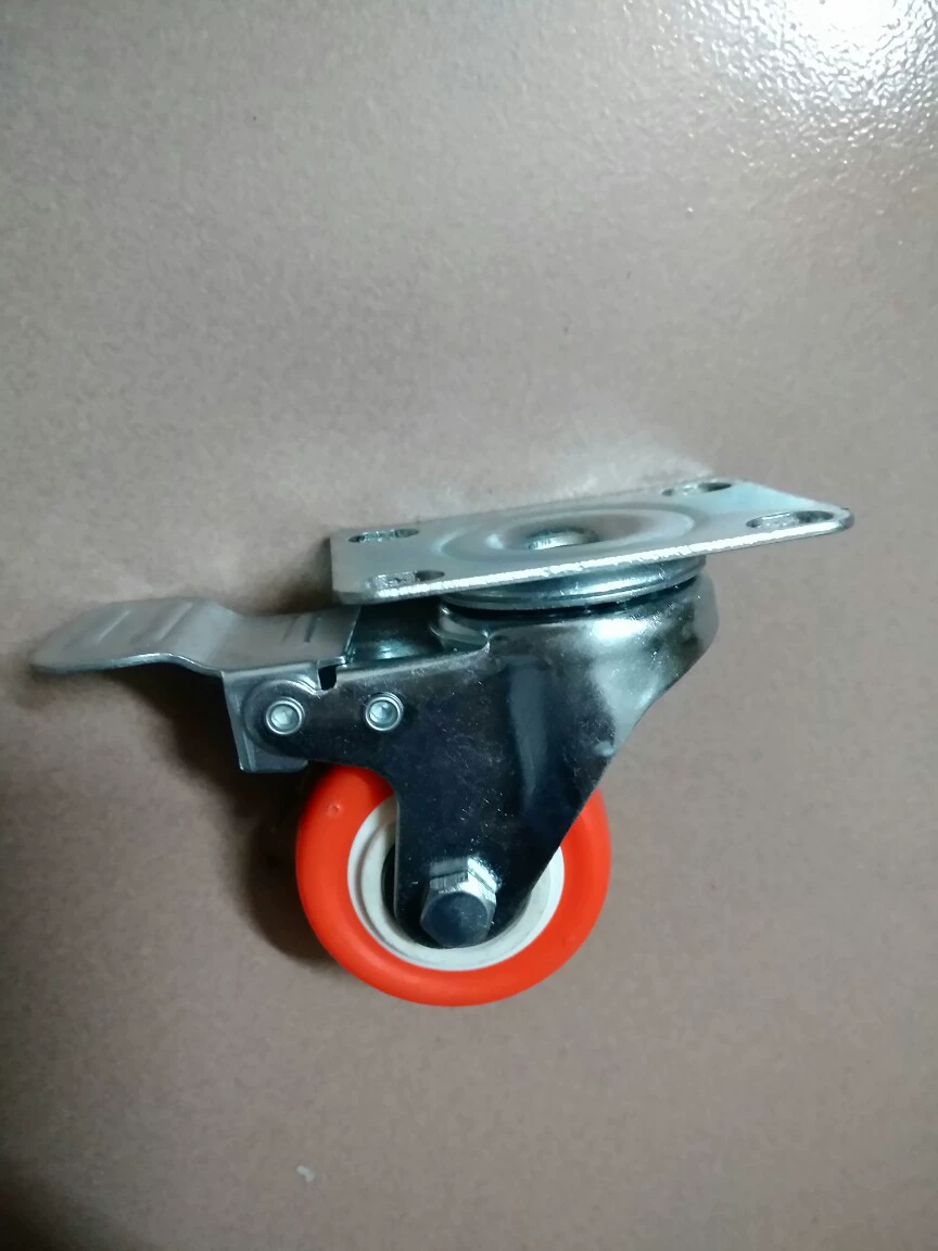 1,5/2/2,5 дюймовые ролики полиуретановые бесшумные колеса с тормозной мебелью Универсальные промышленные колеса