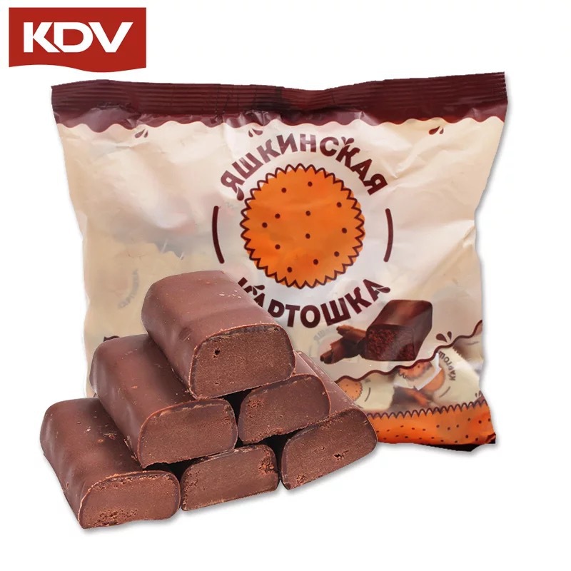 俄罗斯进口KDV松露土豆泥夹心巧克力软糖500克婚庆喜糖批发|ru