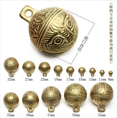 DIY飾品配件虎口鈴鐺虎頭貓狗寵物鈴鐺復古黃銅響鈴鐺廠家直銷