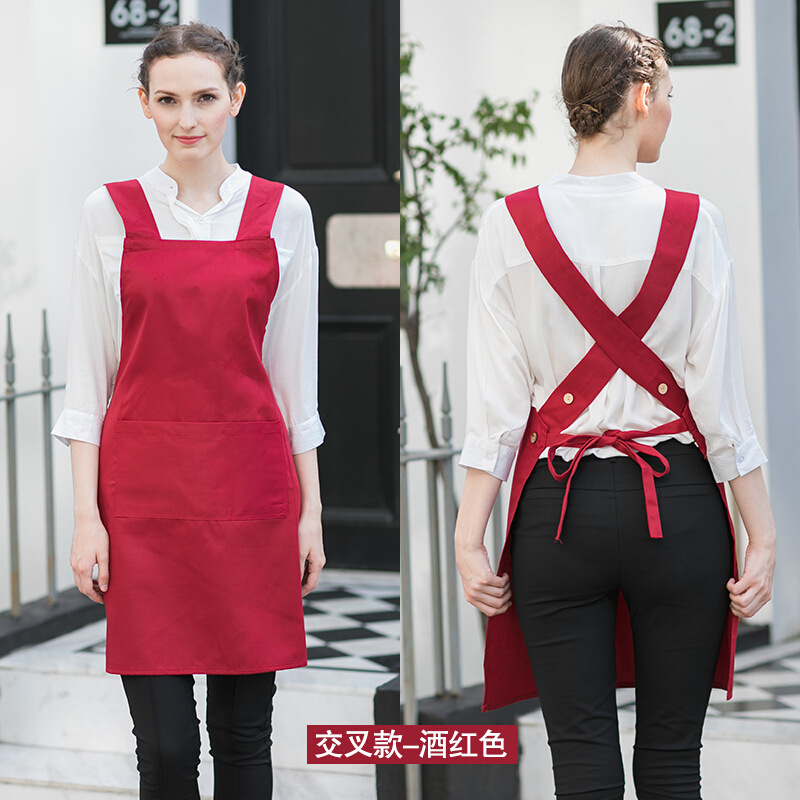 GE corrió Jie estilo coreano moda delantal cocina anti-fouling y aceite-prueba adultos hombres y mujeres ropa de trabajo de logotipo personalizado delantal