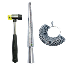 美規戒指棒 戒指圈 雙頭橡膠錘戒指測量套裝量具橡膠錘戒指測量圈