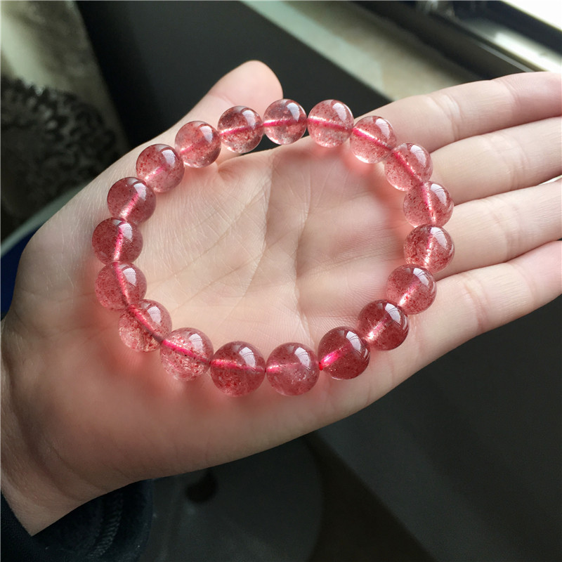 新矿草莓晶手链 饰品 女款草莓水晶单圈水晶手饰 皇凯珠宝