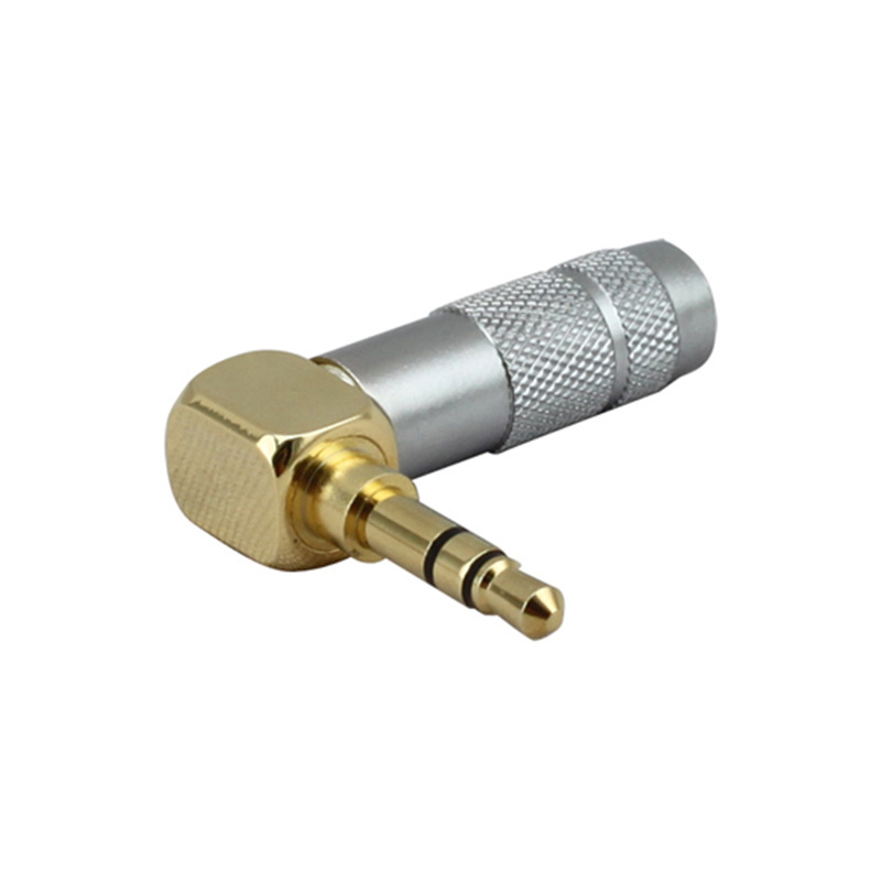 P707 90度3.5音频焊接公头弯头 3.5mm插头立体声音频线接头