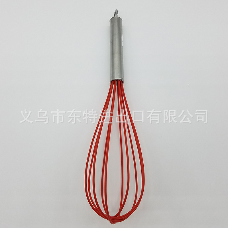 Wholesale of food-grade silicone stainless steel handle manual egg beaters, egg beaters and dough mixers for baking cakes detail image 5