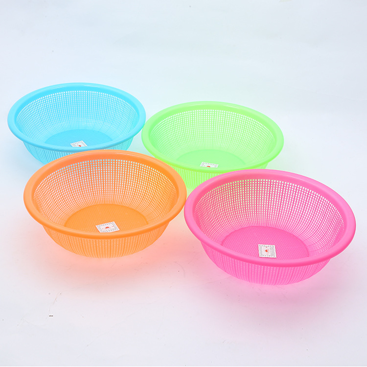 厂家直销 果色塑料筐淘米洗菜漏蓝沥水篮 果蔬筛筐沥水收纳篮