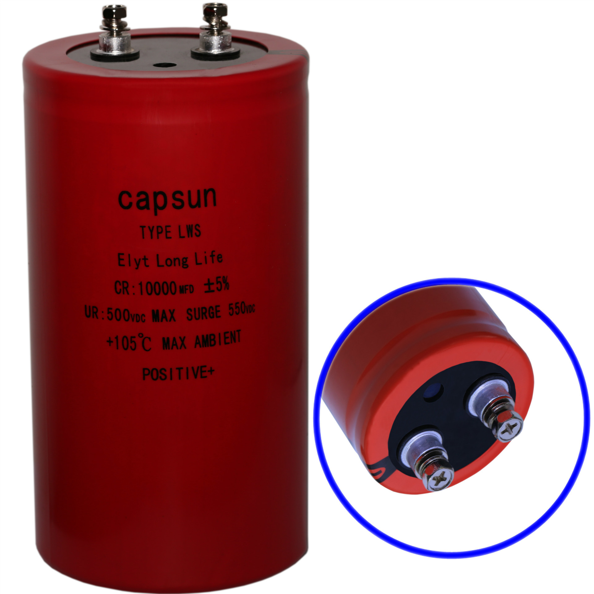 新品直供,500V10000UF美容仪器 螺栓铝电解电容 CAPSUN品质保证