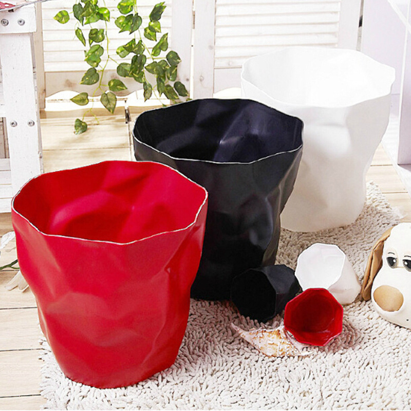 Household creative irregular trash can pleated household trash can living room bathroom hotel trash can
