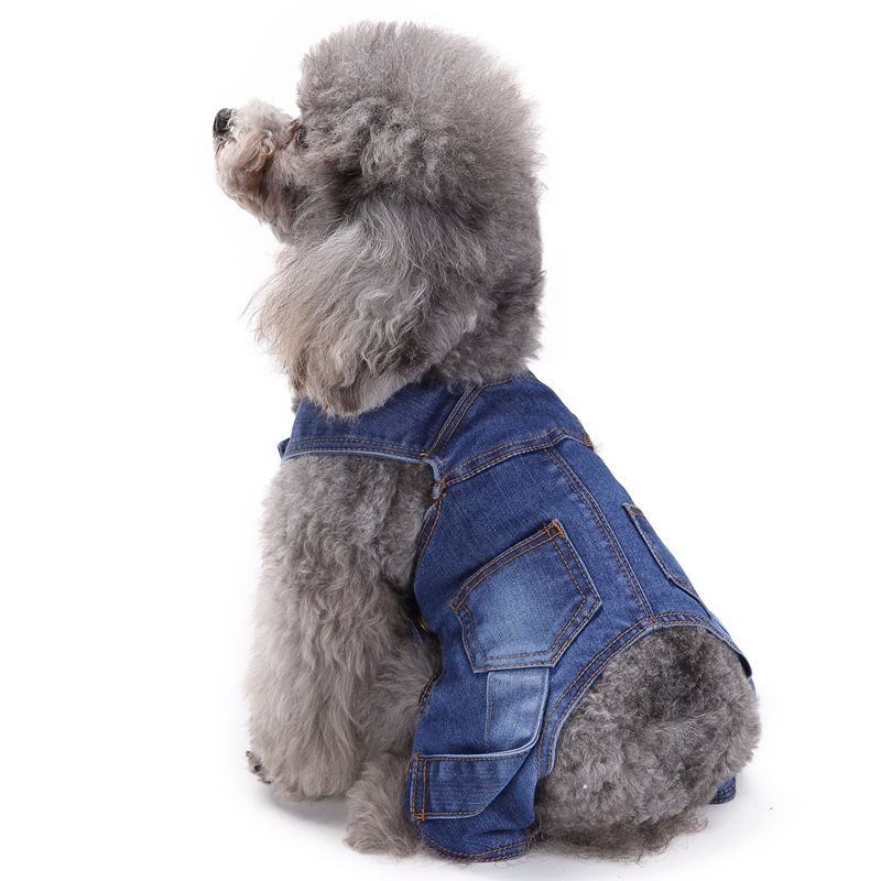 Style Britannique Jean Couleur Unie Vêtements Pour Animaux De Compagnie display picture 3