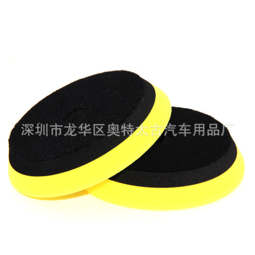 批发5寸EVA斜边海绵盘 DA震抛机专用抛光盘 EVA缓冲海绵 黄色中抛