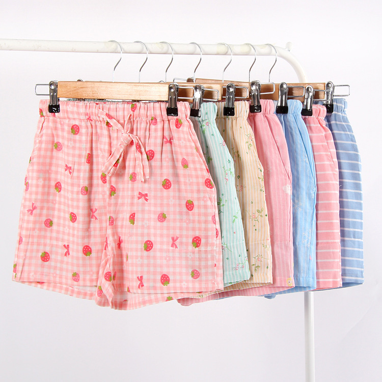 Factory direct summer new ladies casual shorts double gauze home pajamas large size casual pants beach pants Factory direct summer new ladies casual shorts double gauze home pajamas large size casual pants beach pants
