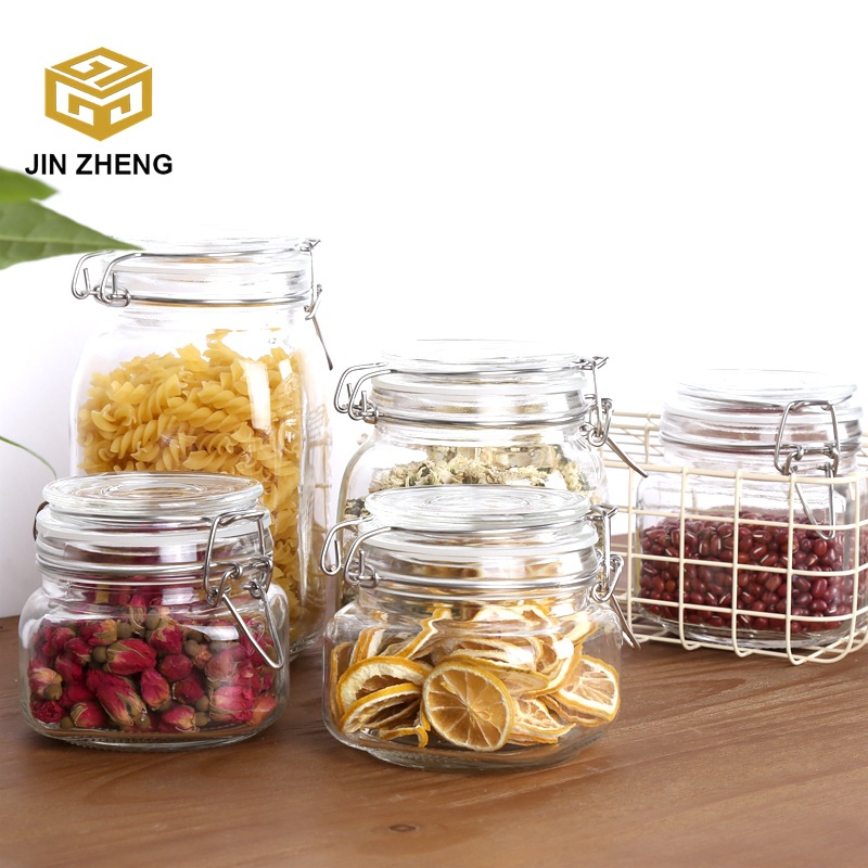 现货 500ml-2900ml 方形玻璃罐 透明无铅储物罐