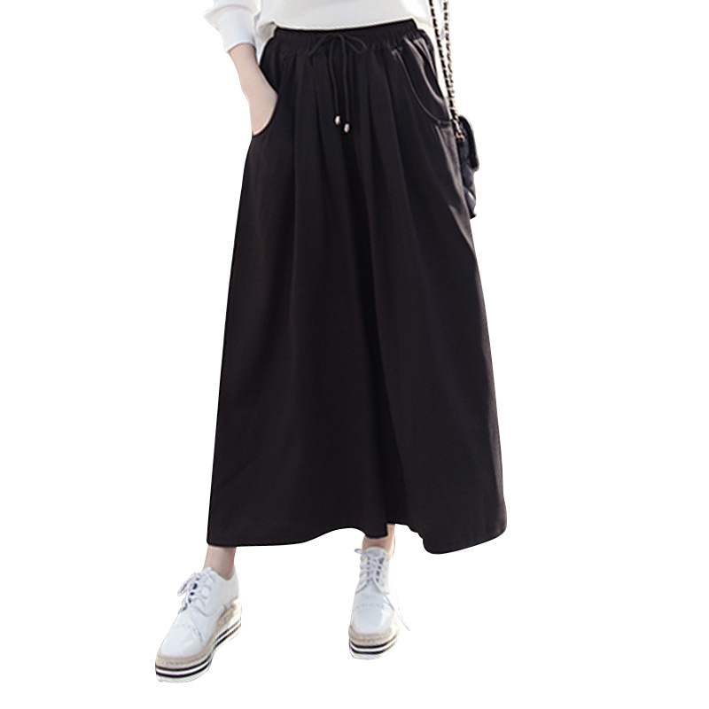 casual wide-leg loose solid color fashion nine-point pants NSJR36695