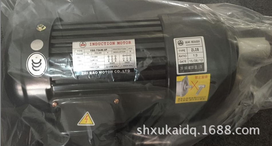 现货ZHI BAO减速马达 ZF22B 1:10 YS0.4KW-4P ZHIBAO刹车电机