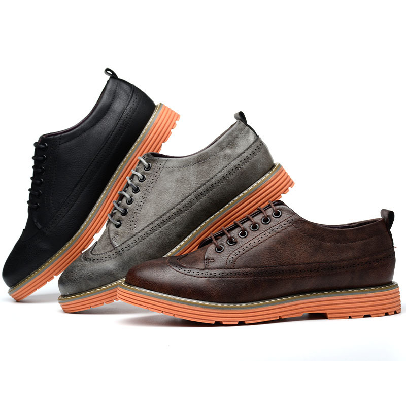 Herren Sneaker Aus Leder Mit Dicker Sohle Für Sport Und Freizeit_voghion.com