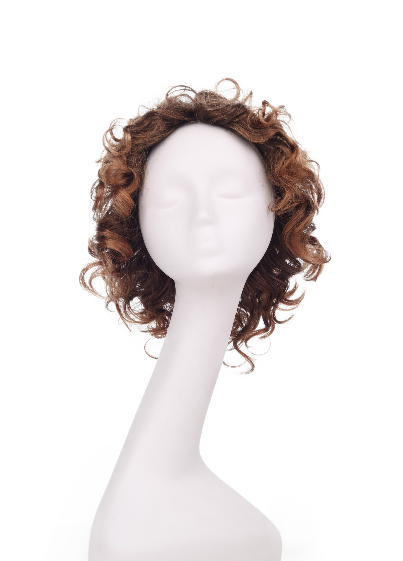 H027 peluca, cabello rizado, cabello corto, damas de moda europeas y americanas