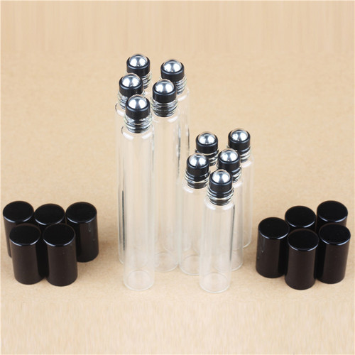 Supply 5ml 10ml essential oil scented glass dropper empty bottles with electroplated stainless steel droppers
