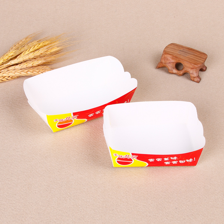 定做 白卡纸蛋挞汉堡盒快餐外卖折叠爆米花鸡块盒子 可定制logo