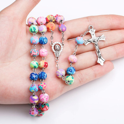 2pcs Sutra Rosary Necklace for women and men Catholic Christian Cross Catholic Rosary praying necklace