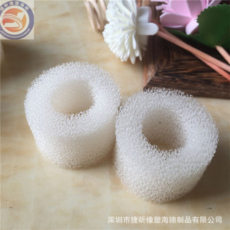 厂家供应 高回弹耐酸碱性 过滤余氯泥沙聚氨酯海绵柱高效防水