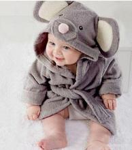 一件代發兒童睡衣 法蘭絨舒適家居服可愛老鼠卡通造型保暖浴袍