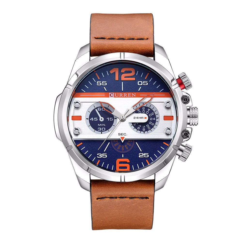 Men's Quartz Leather Strap Watch 2