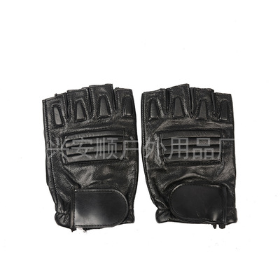 特半指真山羊皮手套骑行户外登山攀岩防滑耐磨运动手套|ms