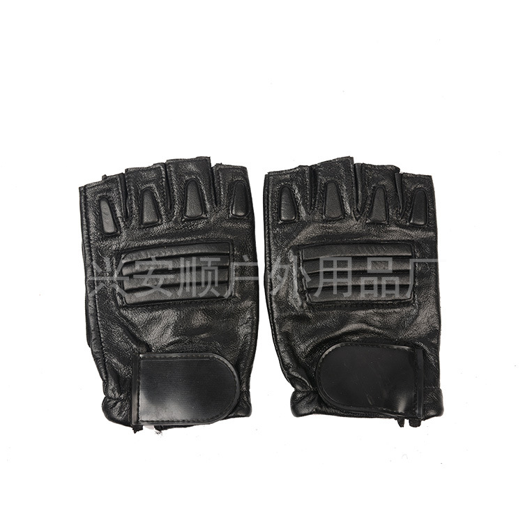 特半指真山羊皮手套骑行户外登山攀岩防滑耐磨运动手套|ms