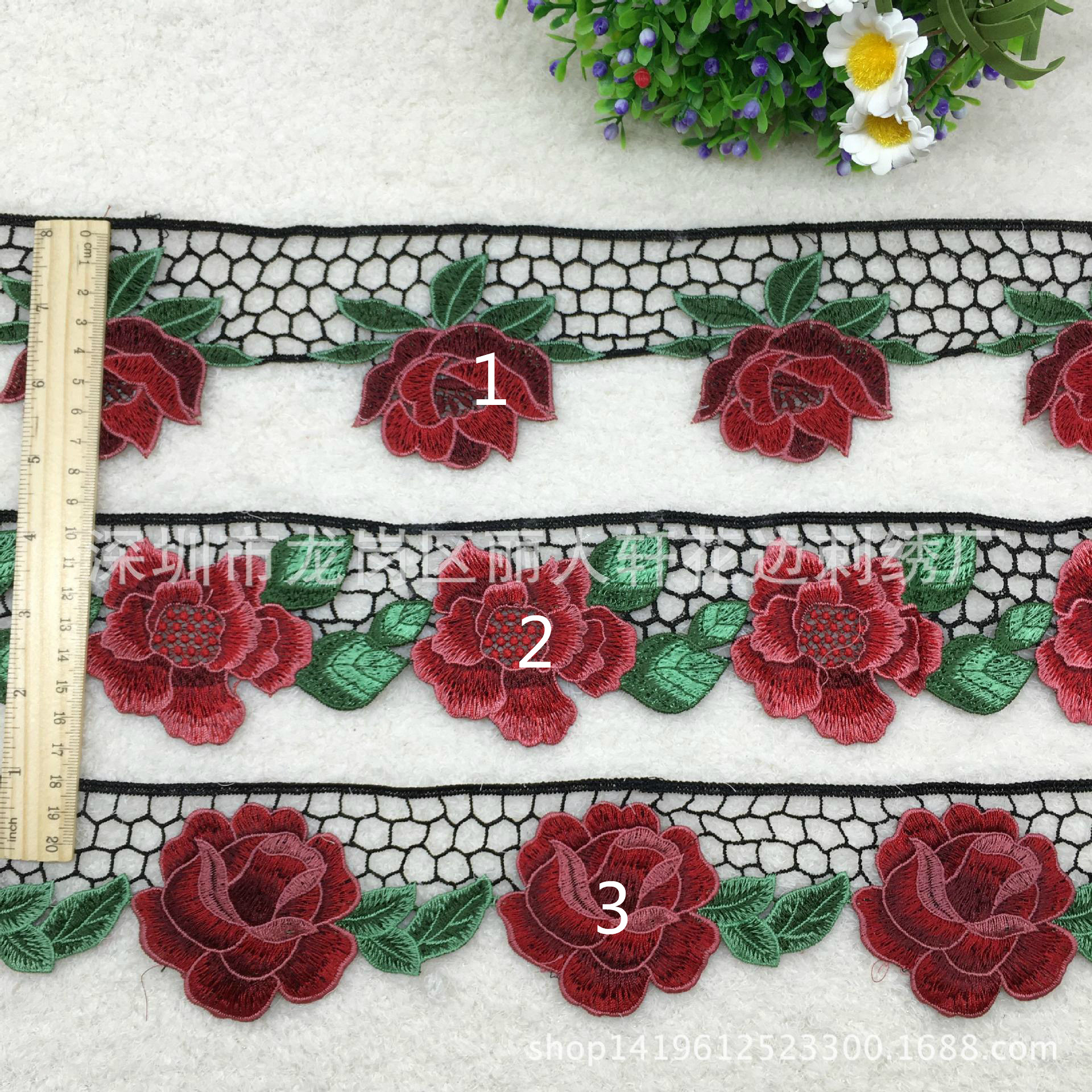 服装花边辅料多色水溶刺绣条码复古民族风花边外贸服装辅料现货