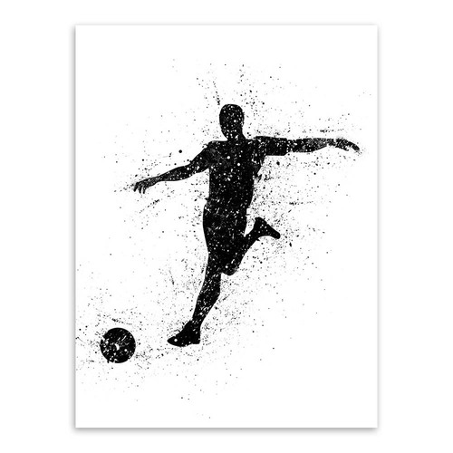 Modern Watercolor Football Framed Canvas Wall Art for Living Room Decoration, Scandinavian Minimalist Style, Factory Direct Painting Core