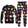 men leisure suit sports class wear baseball suit 3D digital print EMOJI expression cross boundary